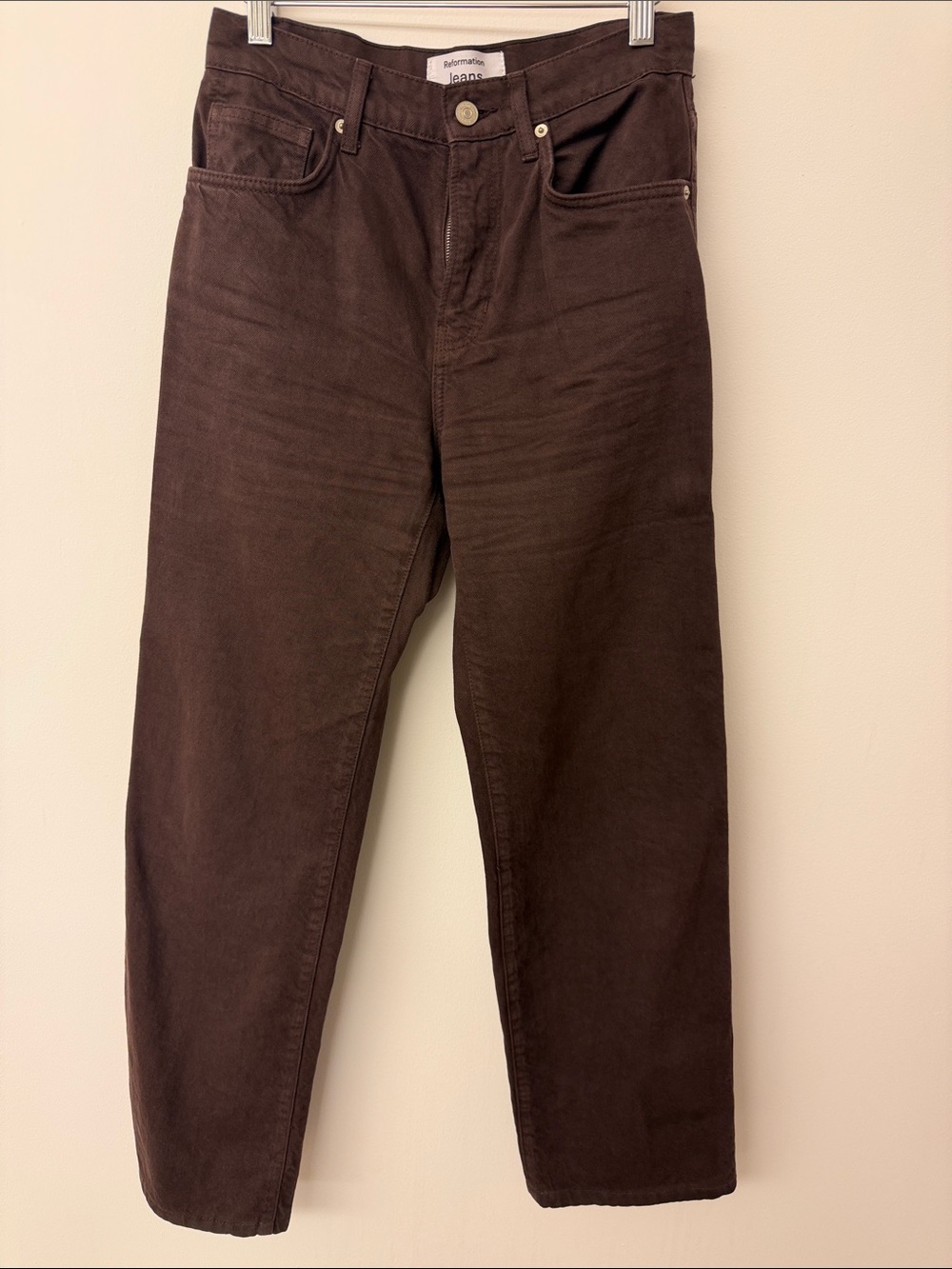 Reformation Boyfriend Jeans in Dark Brown